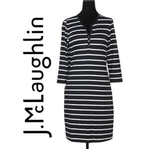 J.McLaughlin Black and White Striped Dress
